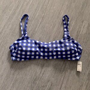 Purple gingham bikini top